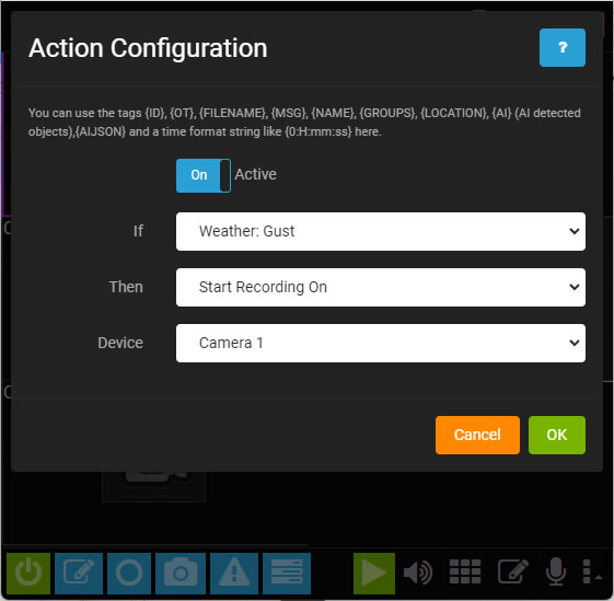 插件的動作配置
